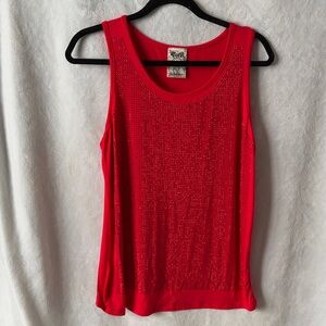Vocal Red Sparkle Tank Top